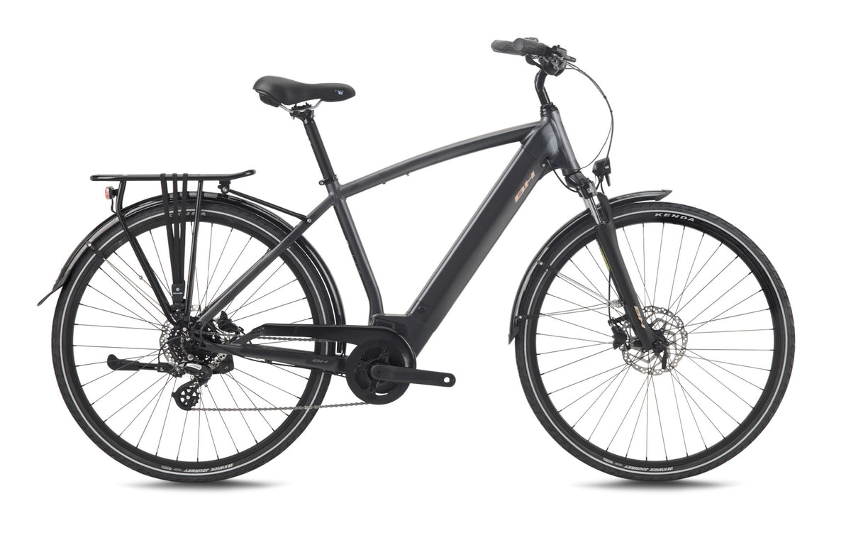 Vélo électrique urbain BH ATOM CITY, coloris gris foncé et vanille