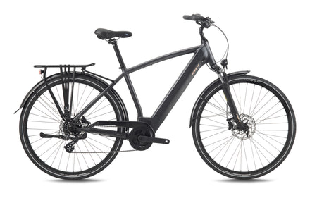 Vélo électrique urbain BH ATOM CITY, coloris gris foncé et vanille