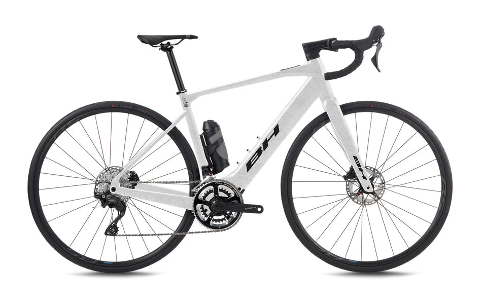 Vélo de route électrique BH iRS1 1.2, coloris blanc et carbone