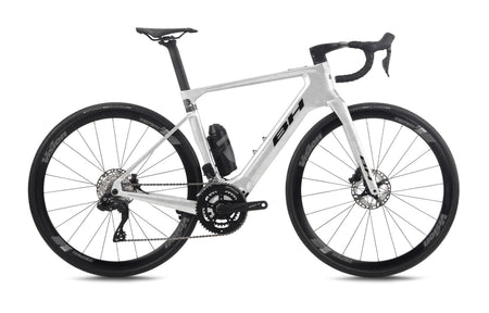 Vélo de route électrique BH iRS1 CARBON 1.5, coloris blanc carbone et gris foncé