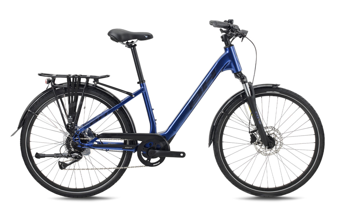 Vélo électrique urbain BH CORE STREET, coloris bleu foncé et anthracite