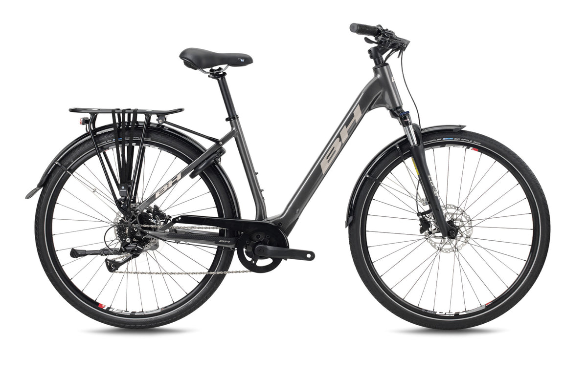 Vélo électrique urbain BH CORE CITY WAVE, coloris gris foncé et cuivre