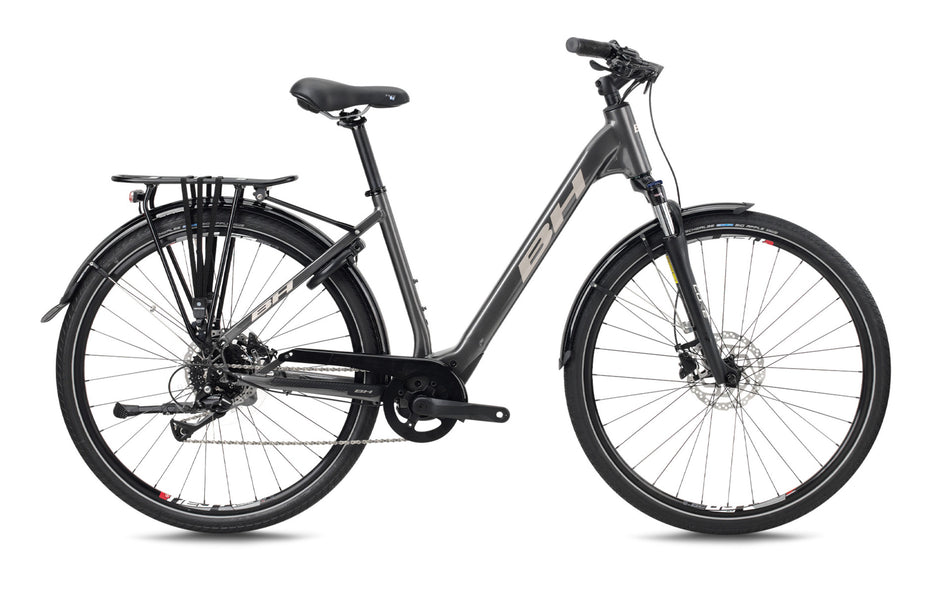 Vélo électrique urbain BH CORE CITY WAVE, coloris gris foncé et cuivre