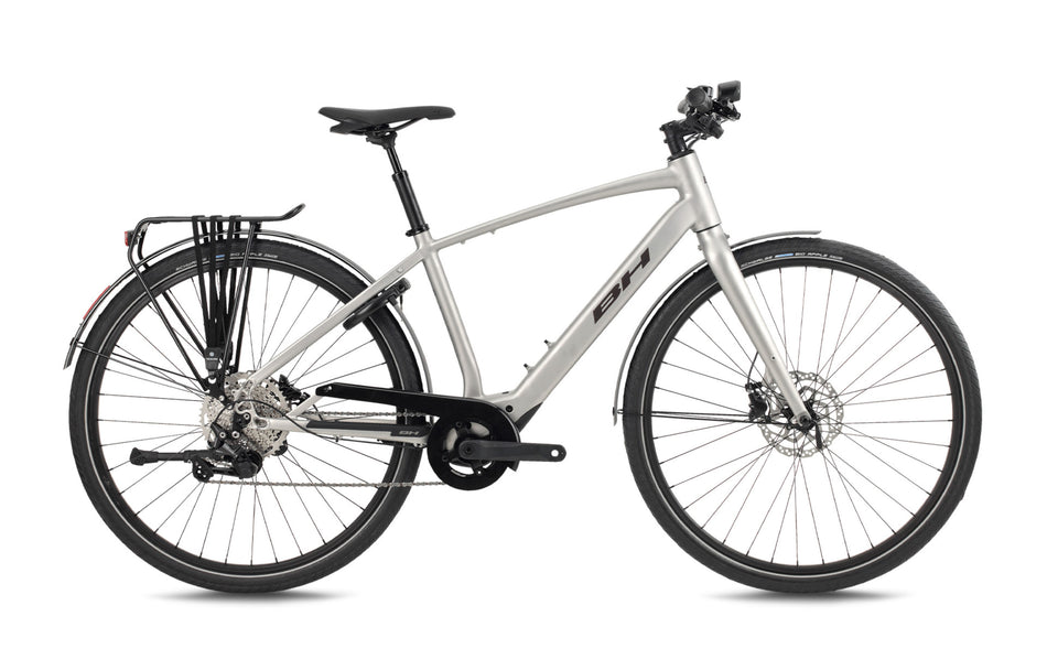 Vélo électrique hybride urbain BH CORE CROSS, coloris sable et grenat