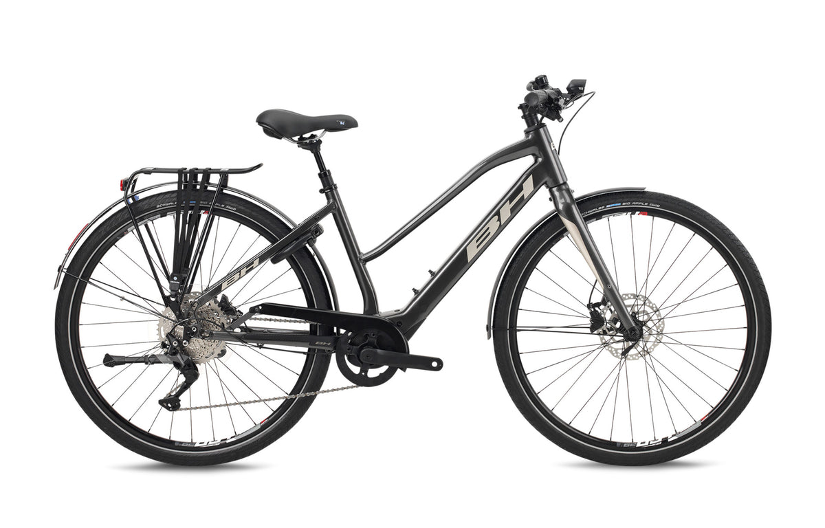Vélo électrique urbain BH CORE JET, coloris gris foncé et cuivre