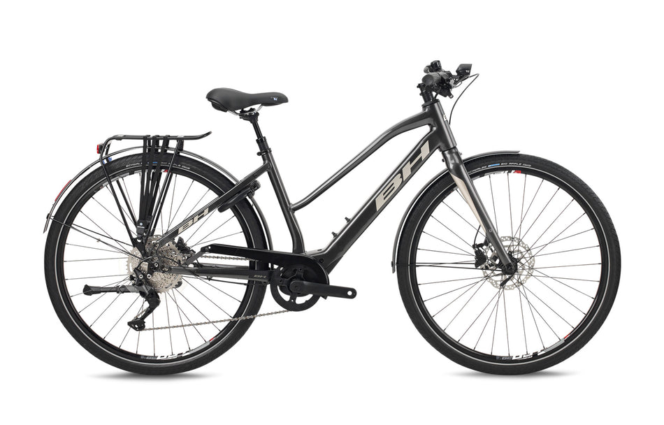 Vélo électrique urbain BH CORE JET, coloris gris foncé et cuivre