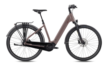 Vélo électrique urbain BH ATOM+ SL DIAMOND WAVE PRO, coloris bordeaux et rouge foncé