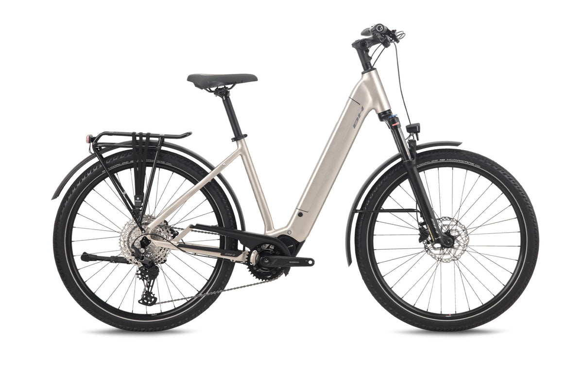 Vélo électrique urbain BH ATOM+ SL SUV PRO, coloris bleu gris pâle