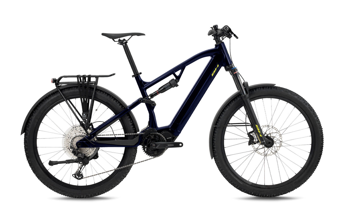 Vélo électrique urbain BH ATOM+ SL SUV PROSE, coloris bleu foncé et or