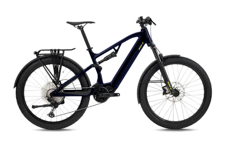 Vélo électrique urbain BH ATOM+ SL SUV PROSE, coloris bleu foncé et or