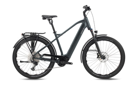 Vélo électrique urbain BH ATOM+ SL CROSS PRO, coloris gris foncé et gris clair