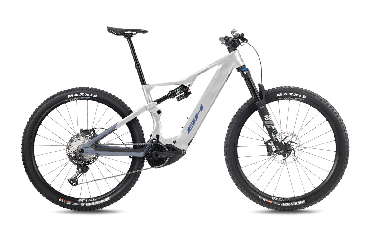 VTT électrique trail BH iLYNX+ NX TRAIL CARBON 8.5, coloris gris clair et cobalt