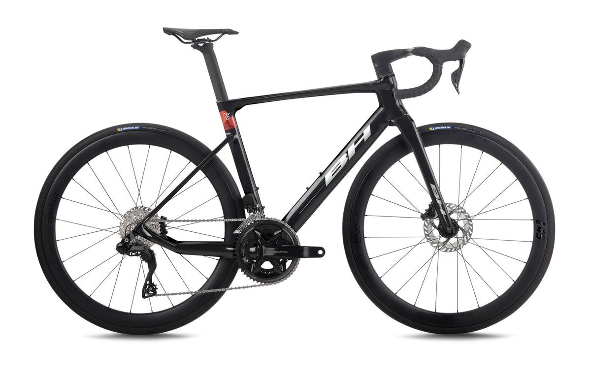 Vélo de route compétition BH RS1 4.5, coloris anthracite, gris clair et rouge