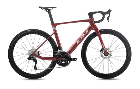 Vélo de route compétition BH RS1 4.5, coloris grenat, gris foncé et gris clair