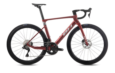 Vélo de route aéro BH RS1 5.5, coloris grenat, gris foncé et gris clair