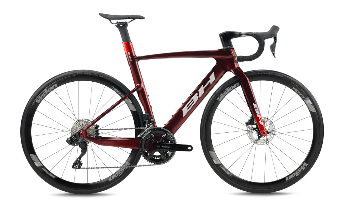 Vélo de route compétition BH AEROLIGHT 6.0, coloris rouge foncé