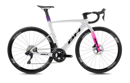 Vélo de route compétition BH AEROLIGHT 6.0, coloris blanc, noir et rosé