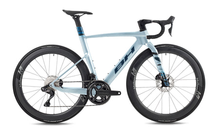 Vélo de route compétition BH AEROLIGHT 7.0, coloris bleu cobalt et argenté