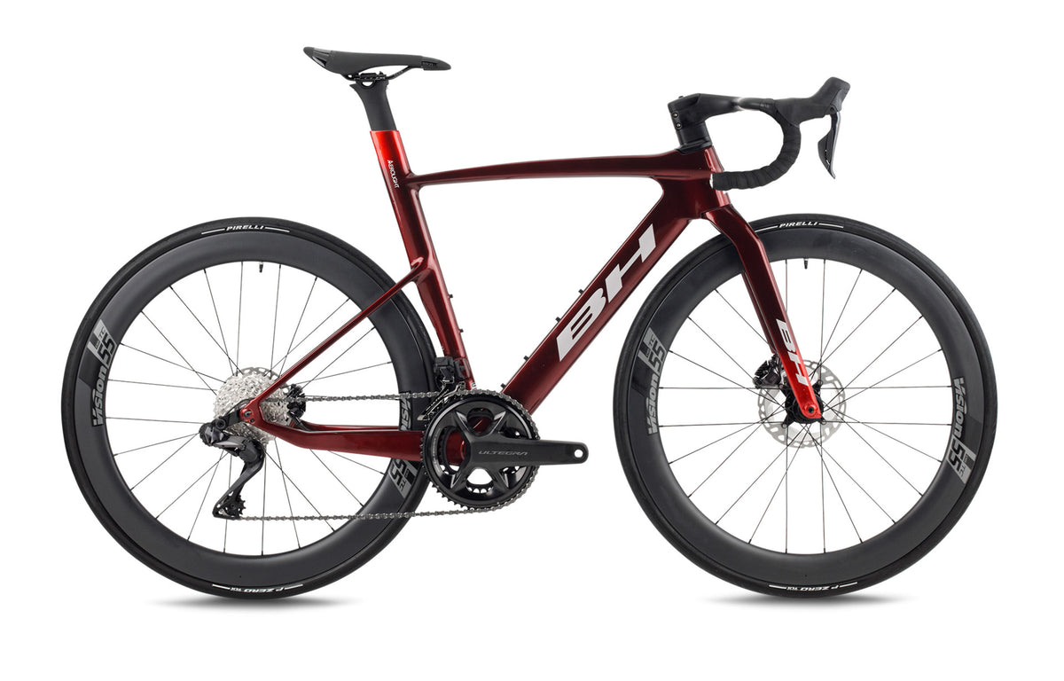 Vélo de route compétition BH AEROLIGHT 7.0, coloris rouge foncé