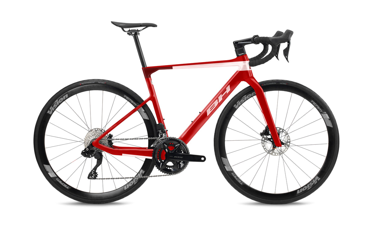 Vélo de route de compétition BH ULTRALIGHT 8.0, coloris blanc et rouge