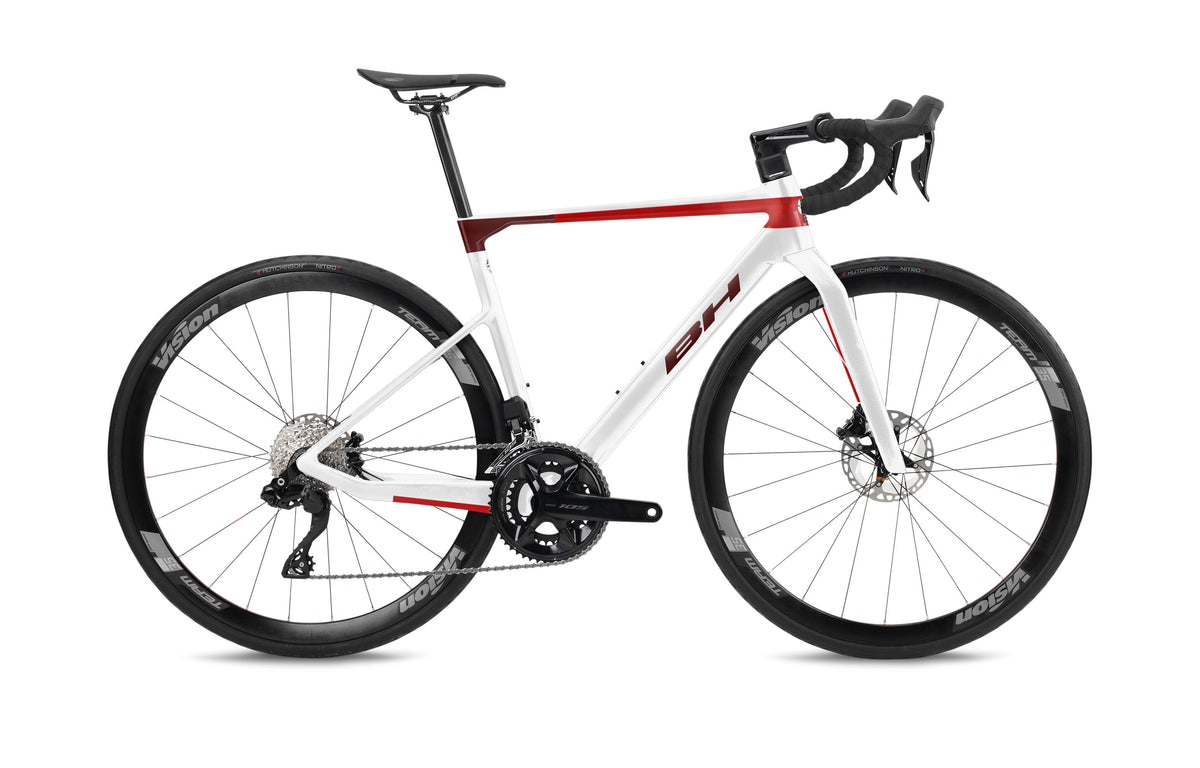 Vélo de route de compétition BH ULTRALIGHT 8.0, coloris blanc et rouge