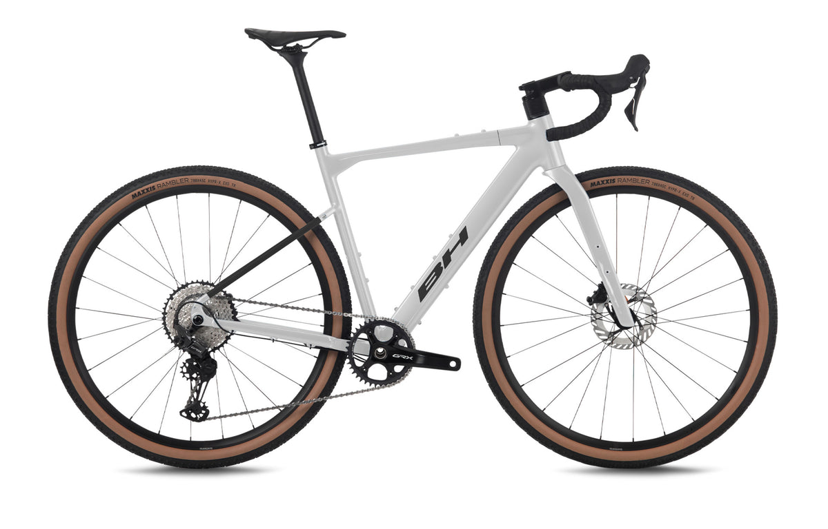 Vélo gravel BH GRAVELX 1.5, coloris gris clair et cuivre