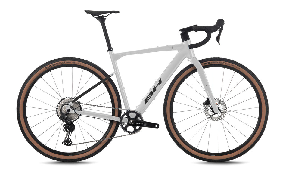 Vélo gravel BH GRAVELX 1.5, coloris gris clair et cuivre