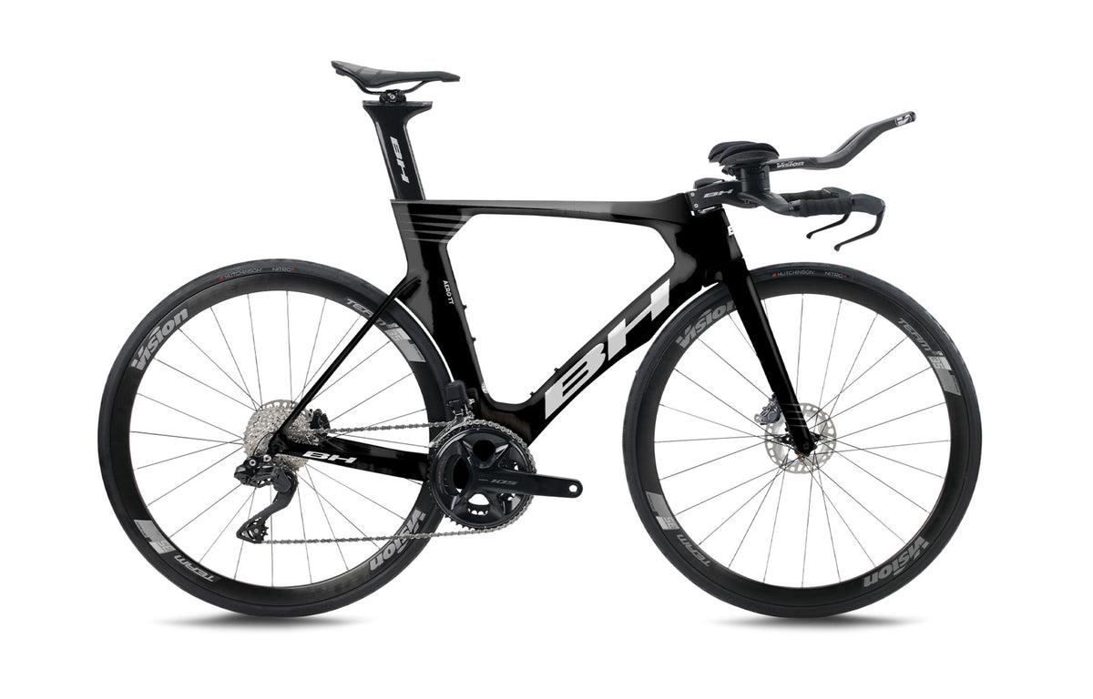 Vélo de triathlon BH AERO TT 6.0, coloris carbone et blanc