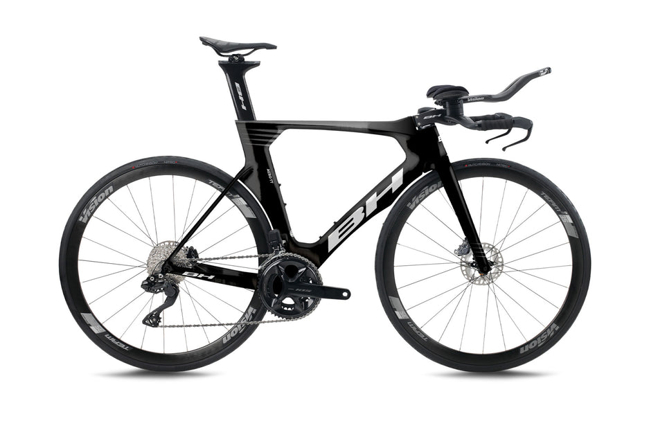 Vélo de triathlon BH AERO TT 6.0, coloris carbone et blanc