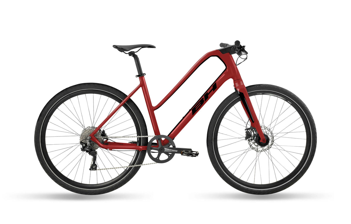 Vélo fitness urbain BH SILVERTIP JET LITE, coloris rouge et noir