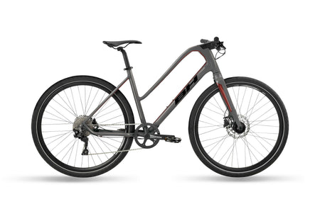 Vélo fitness urbain BH SILVERTIP JET LITE, coloris gris et rouge